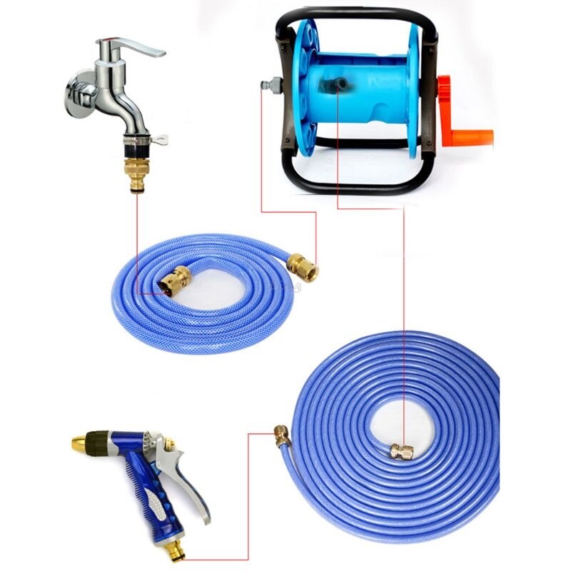 Carrete de manguera de agua portátil para jardín, carro de almacenamiento, soporte de tubería de agua de bobinado, herramientas de agitación, 25M
