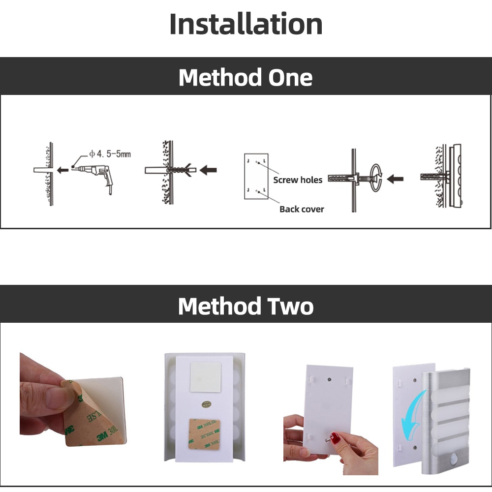 Sensor Nachtlampje LED batterij bedienen Draadloze PIR Infrarood Motion Sensor Wandlamp Auto On/Off voor Hal Toegang trappen