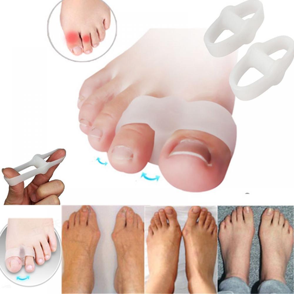 2Stck Fuß Finger Zehe Silikon Gel Zehe Separator Abstandshalter Erzähler Hallux Valgus Pedikübetreffend Korrektor Ballen Knochen Schutz Fuß Pflege: 3