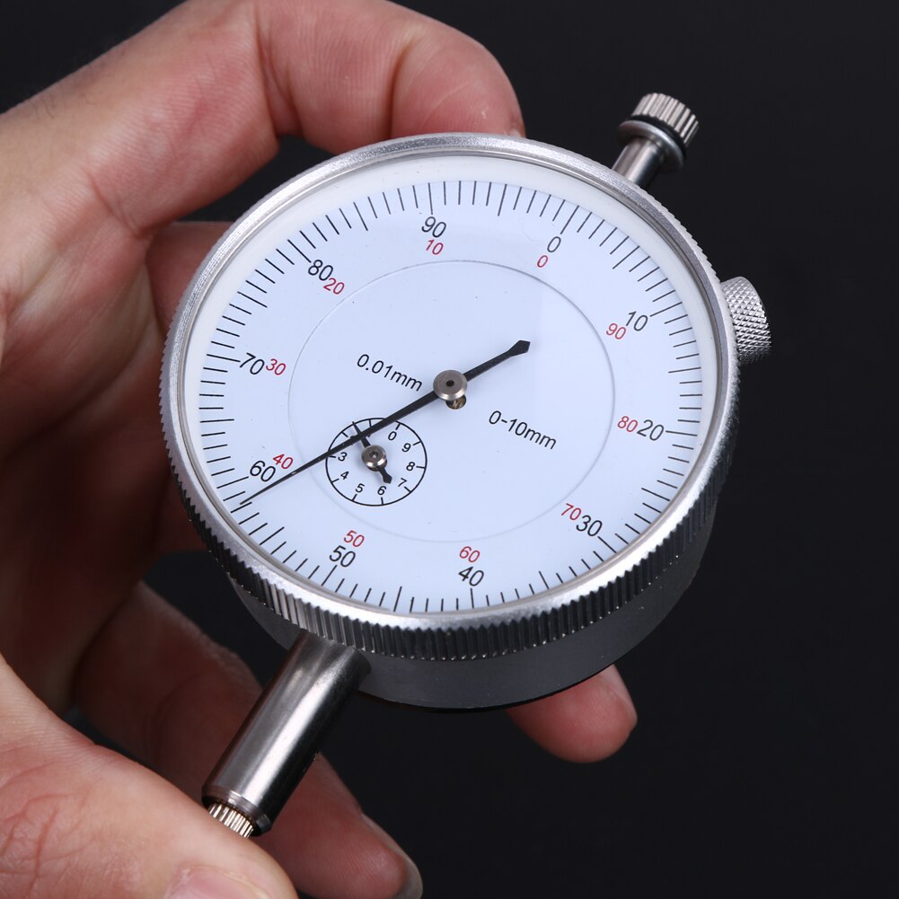 Dial Indicator Gauge 0-10mm/0.01mm Accuracy Measurement Instrument Mechanical Indication Strap Ear Aluminum Alloy Case