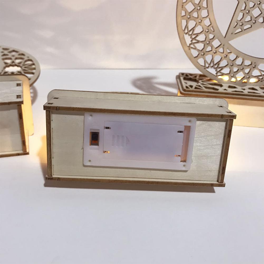 Lampe décorative en bois à bricolage-même, luminaire décoratif de palais, pour l'islam musulman, Eid Mubarak, Ramadan, LED