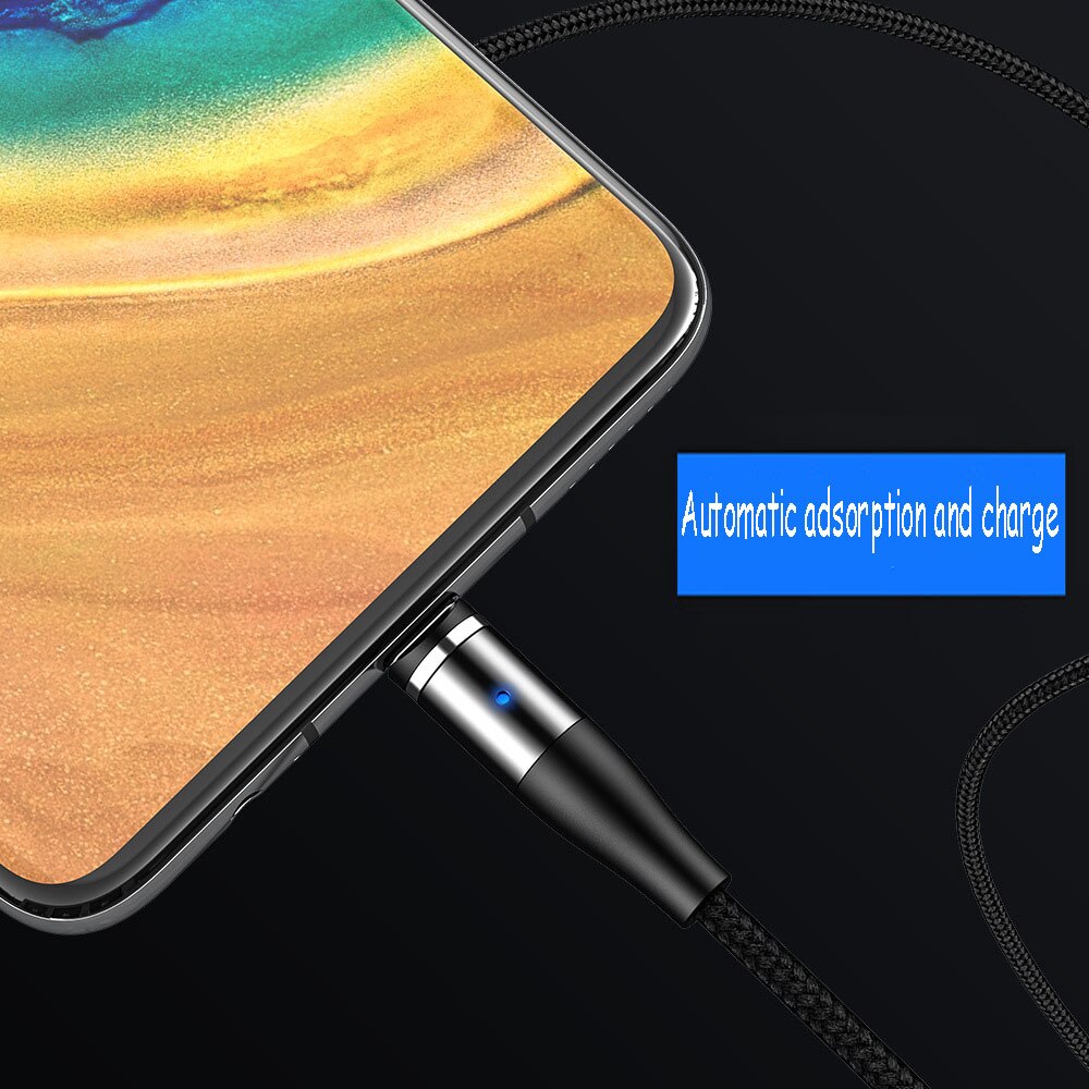 5A ultra-fast charging data cable 360°blind magnetic circular magnetic one-line three-head charging cable