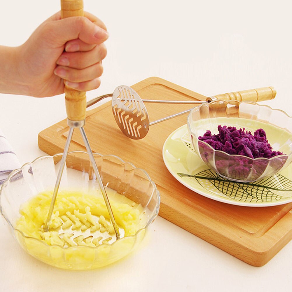 Stainless Steel Potato Masher With Broad Mashing Plate For Smooth Mashed Potatoes Fruit Vegetable Tools Press Crusher