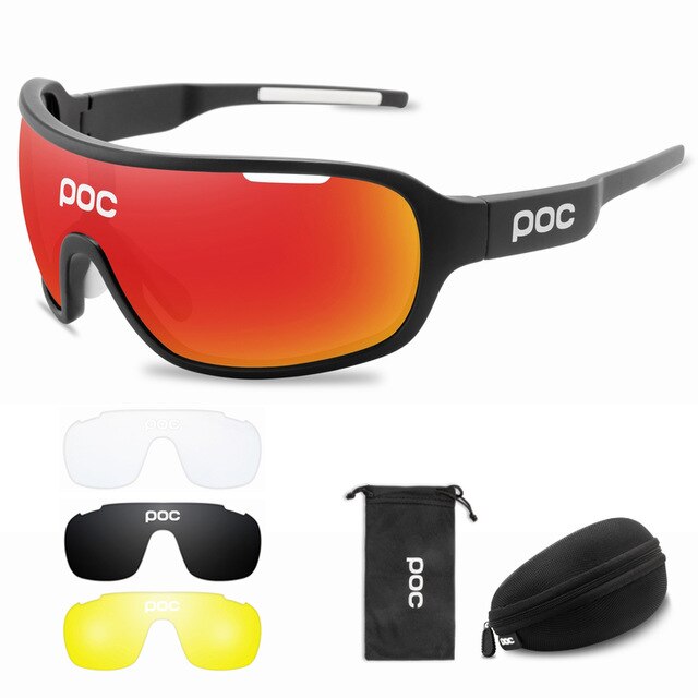 4 Set di lenti POC occhiali da ciclismo sport all'aria aperta occhiali uomo donna occhiali da bicicletta polarizzati MTB Road Bike occhiali da moto: P1-1