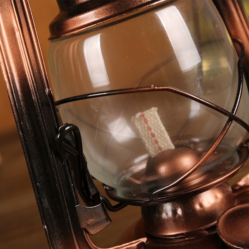 25cm rétro classique kérosène lampe Camping lumière Portable Bronze couleur huile lampe Vintage Photo accessoires en plein air Camping lumières