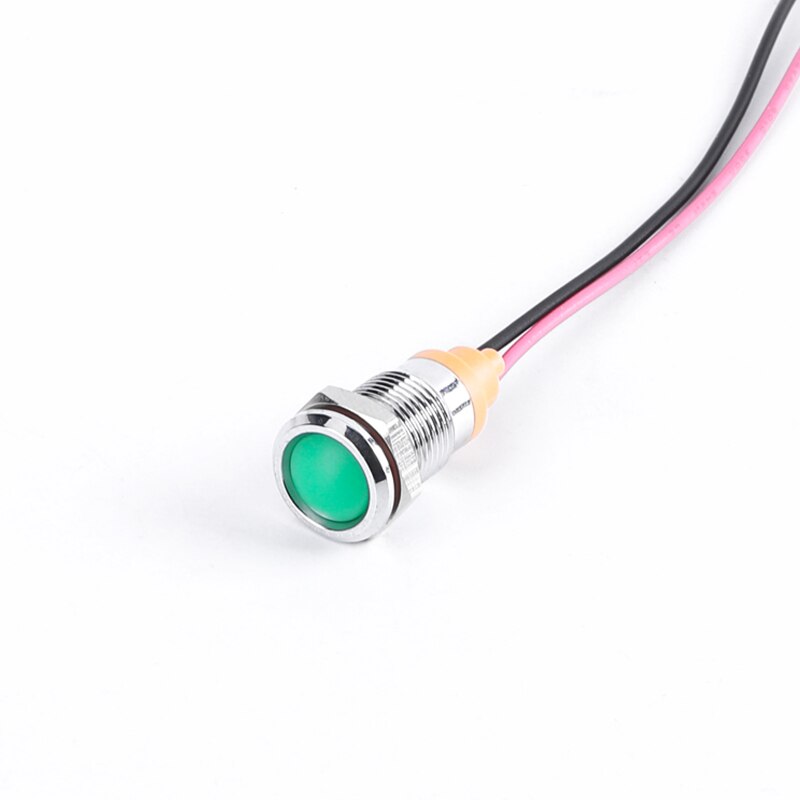 10mm IP67 Waterproof Metal LED Indicator Lamp Light Signal Pilot Warning Concave Stainless Steel Indicator Bulb Lamp Mini Light