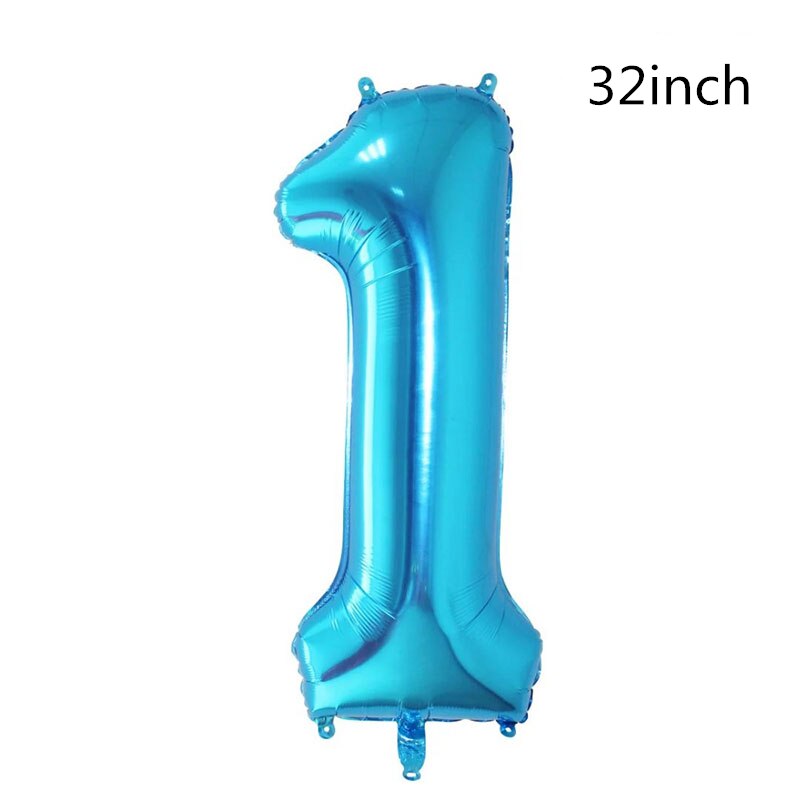 Ballons pour bébé 1 premier anniversaire | Ballon pour fille et garçon de 1 an, ballons avec numéros à feuille d'aluminium, décoration de fête pour enfants, de fête: 32inch pure blue 1