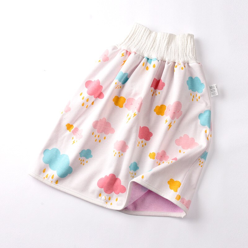 wearable changing pad covers waterproof diaper nappy skirt machine washable urine pad infants baby diaper changing mat be worn: M clouds