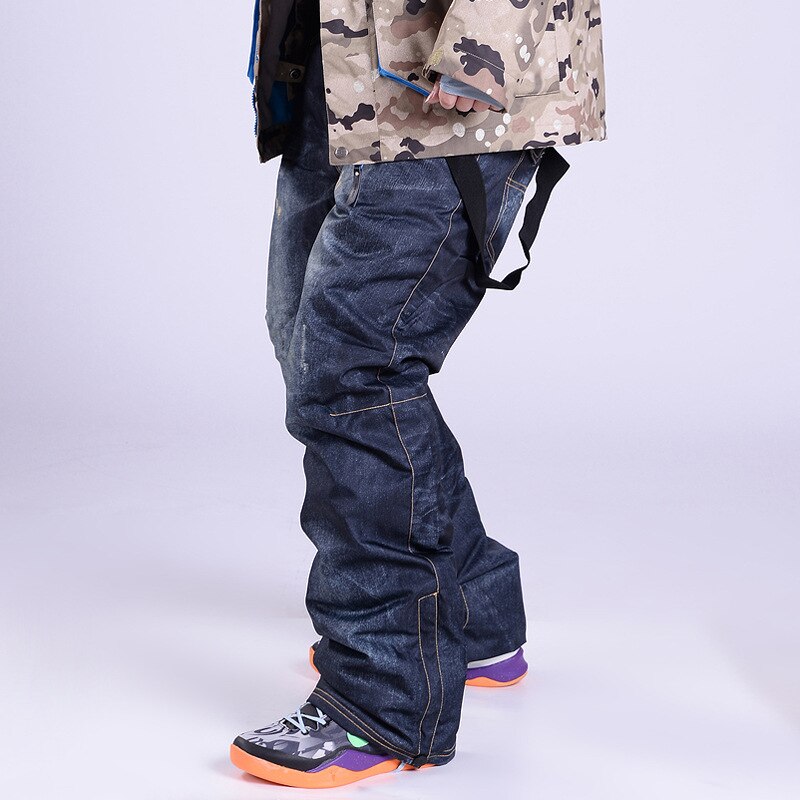 Winter Denim Ski Broek Mannen Single Board Double Board Ski Broek Wind Proof Waterdicht Warm En Dikke Ademend Nieuw Product