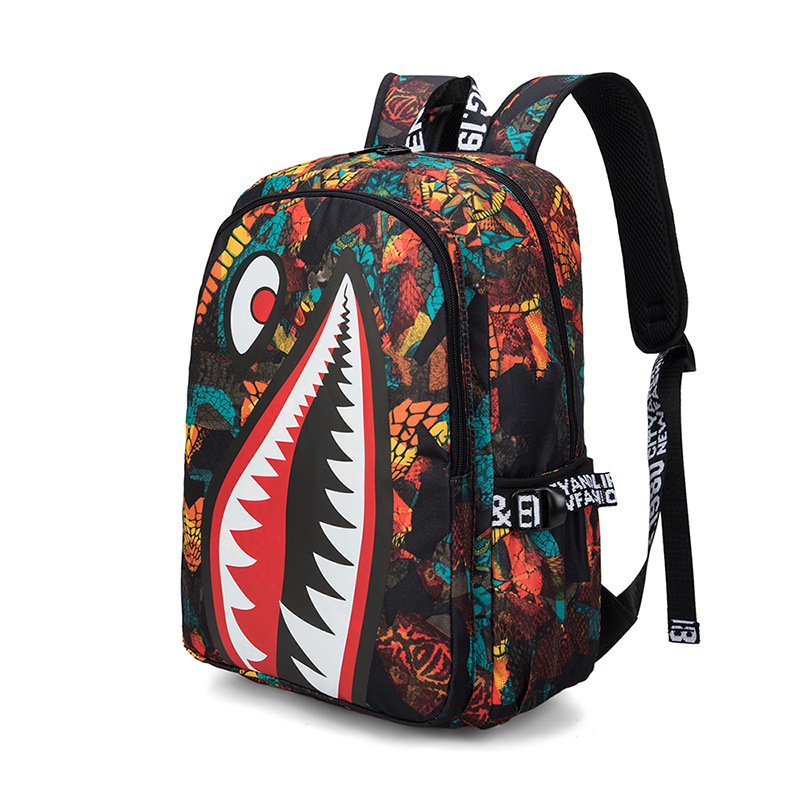 Camo Bookbag for Middle Shark Backpack Boys for Kids School Bags Travel Back Pack: Gold