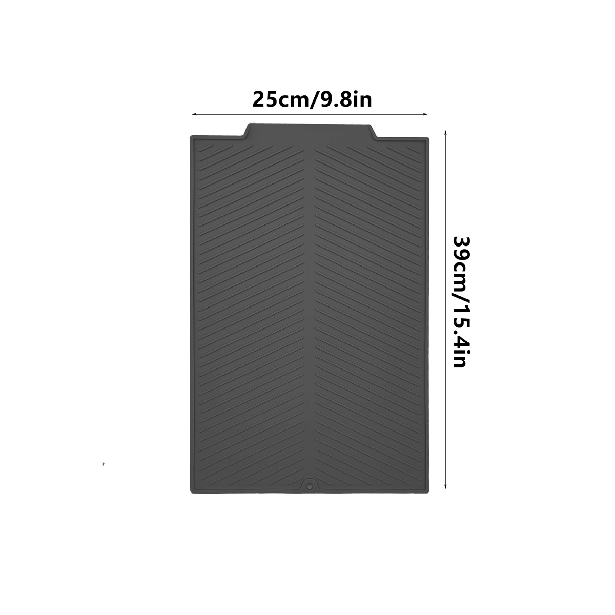 Aanrecht Drainage Mat Hoge Temperatuur Siliconen Keuken Drainage Mat Snelle Drainage Potten, Vaatwasmachinebestendig: M / Black