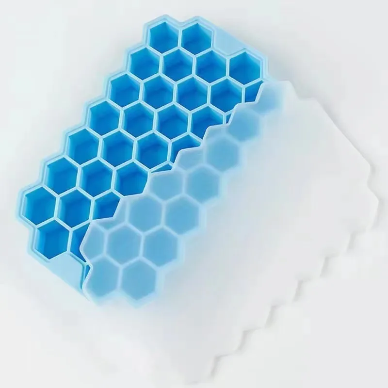Ice Cube Maker Silicones Ice Mould Honeycomb Ice Cube Tray Magnum Silicone Mold Forms Food Grade Mold for Whiskey Cocktail: Blue