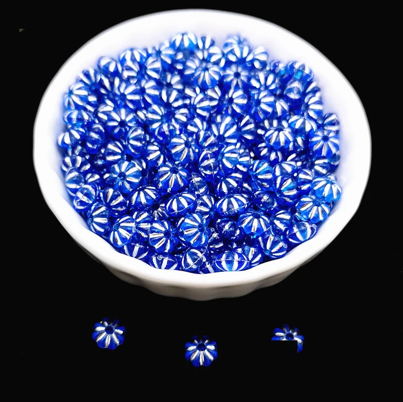 200 Uds. Hermosas cuentas con forma de flor espacio colorido para hacer joyas colgante collar pulsera DIY: Verde