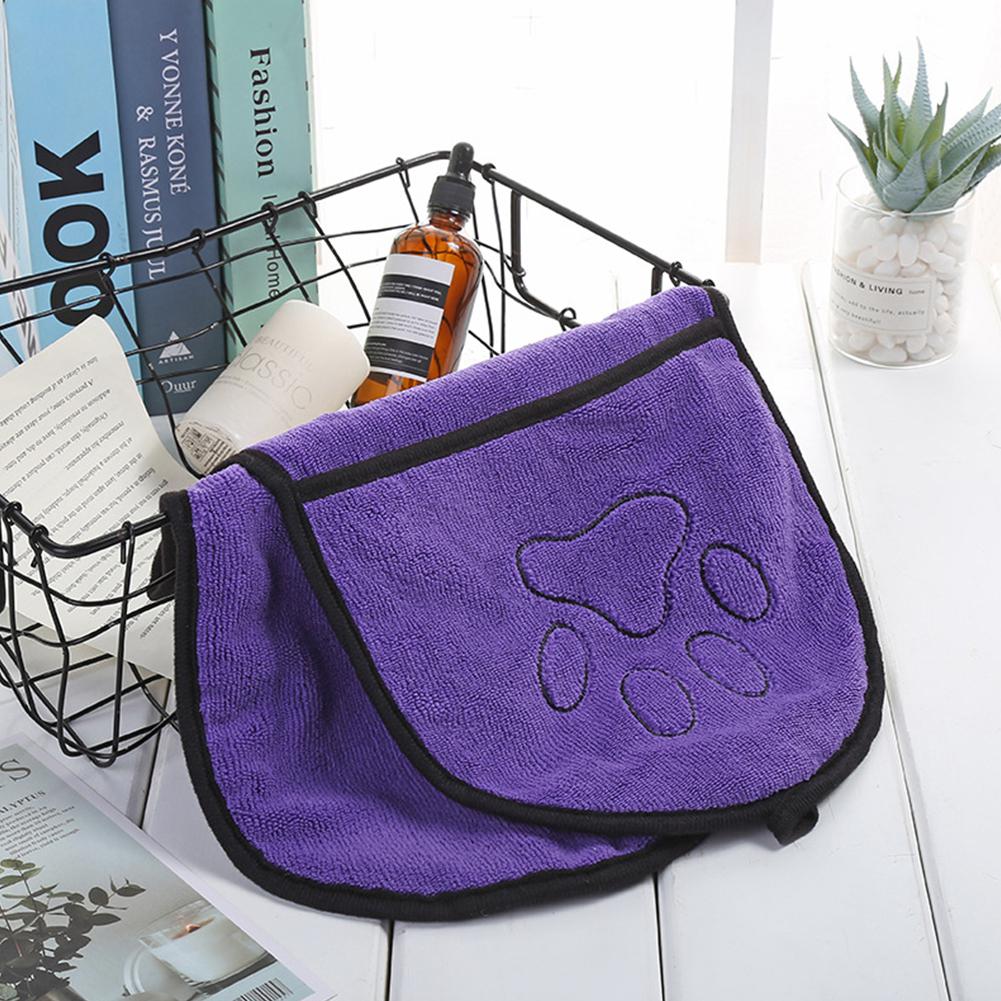AsyPets Dog Cat Bath Towel Super Absorbent Microfiber Towel Soft Pet Supply 23*65cm: Purple