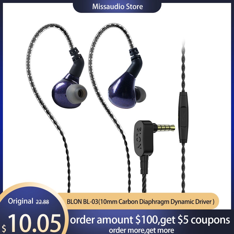 BLON BL-03 BL-05 BL05 10mm Carbon Diaphragm Dynamic Driver In Ear Earphone HIFI DJ Sport Earbuds bl03 BL-Max Heart mirror zex