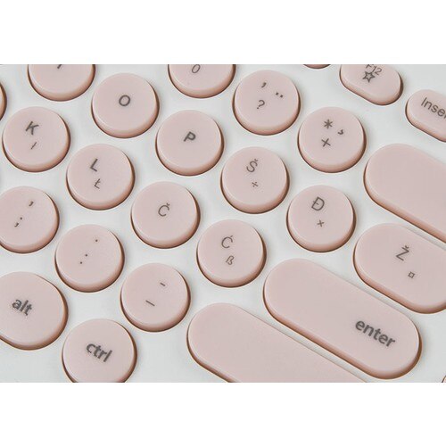 Everest KM-01K Pink USB Round Key 3D Mouse Combo LC Layout Keyboard + Mouse Set