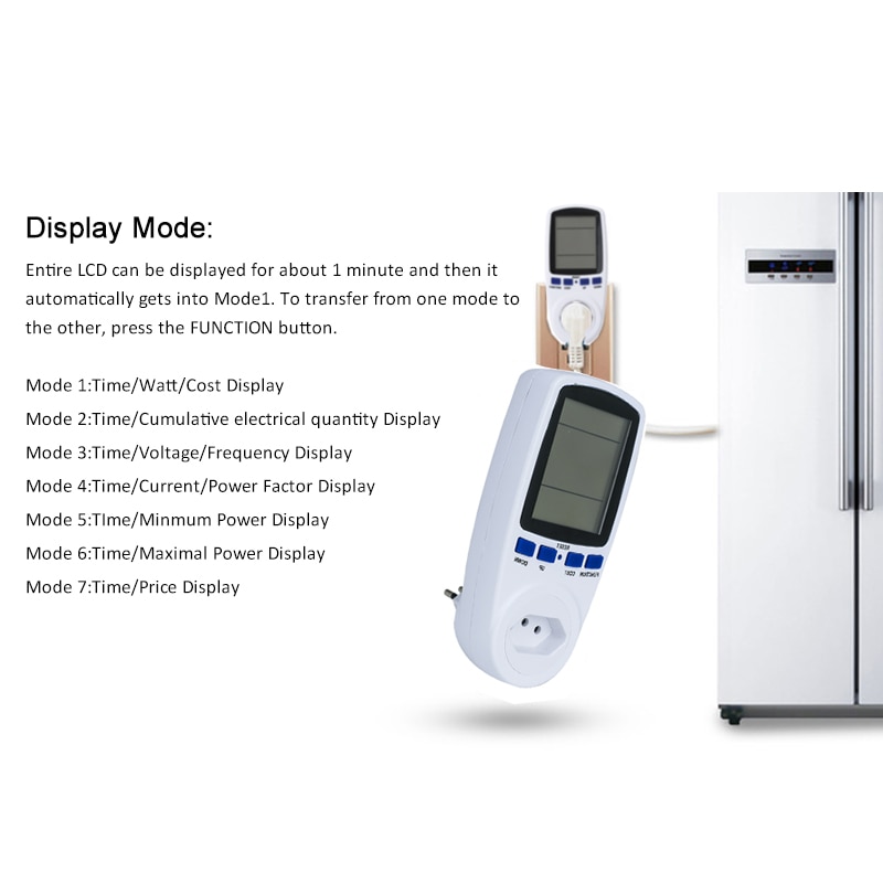 Power Meter Digital Wattmeter Energy EU/US/UK/AU/BR Watt Calculator Monitor Electricity Consumption Measuring Socket Analyzer