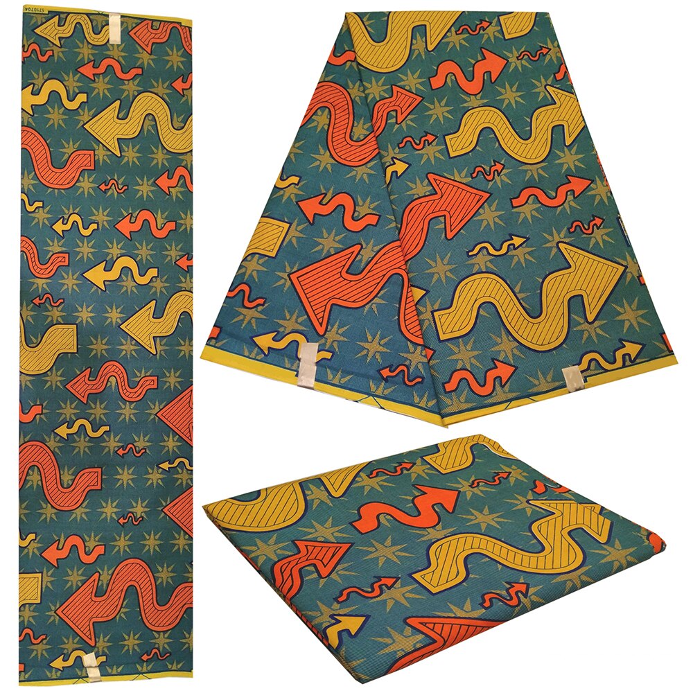 100% Cotton African Wax Prints Fabric Nigeria Ankara 6 Yards African Fabric For Party Dress