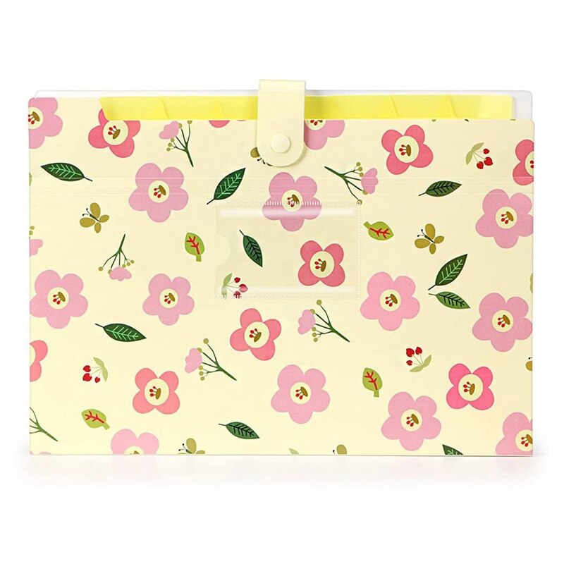 Expanding File Folder Floral A4 and Letter Size Archival File Holder Organizer 8 Pockets