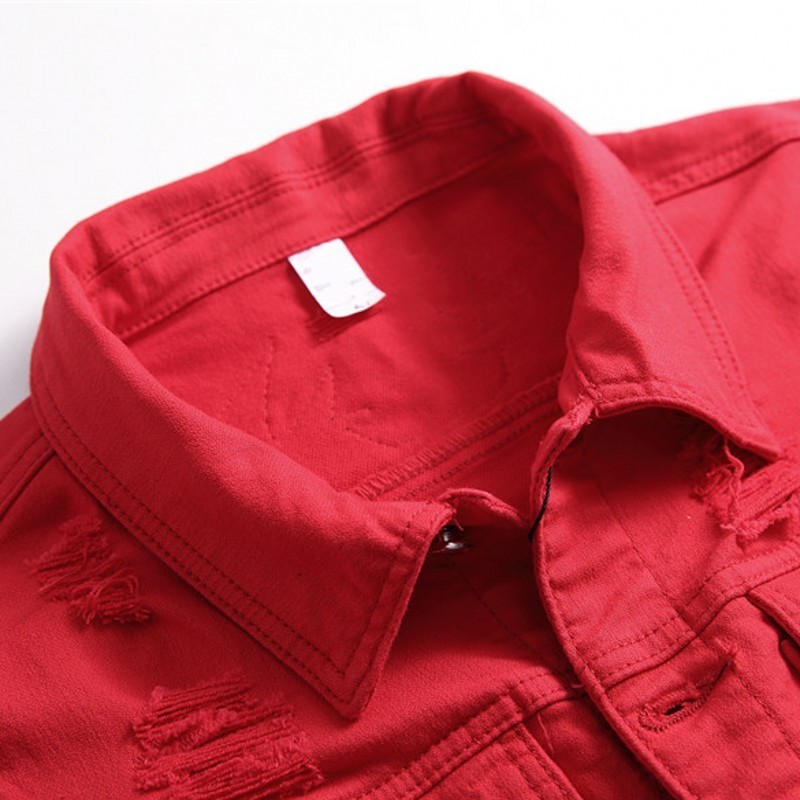 Chalecos para hombre verano coreana ajustado chaleco sin mangas para hombre bordado Floral cuello vuelto vaquero chaleco rojo