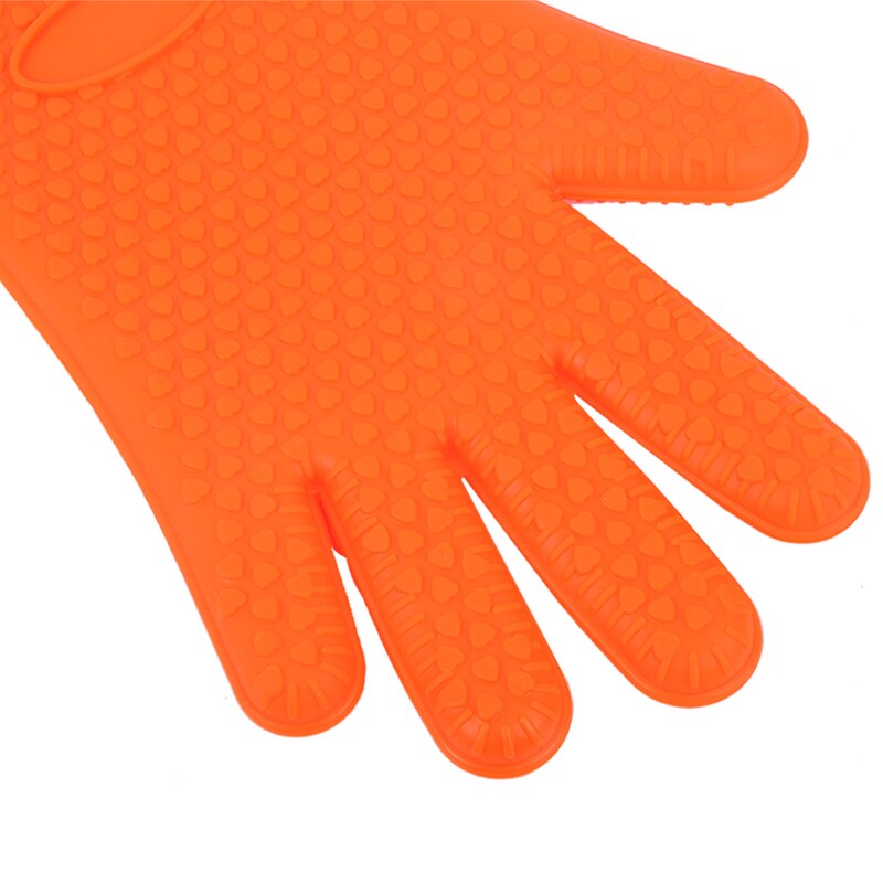 2 uds guante de silicona resistente al calor grueso BBQ Grill guantes cocina impermeable horno manoplas de cocina Grill hornear guantes
