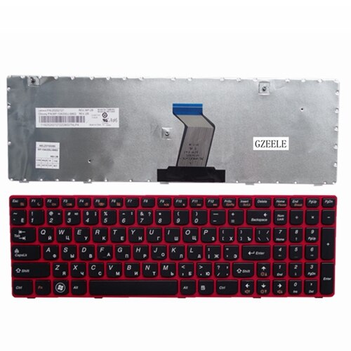 Gzeele Voor Lenovo G580 Z580A G585 Z585 G590 Met Frame Ru Layout Vervanging Rood Zwart Kleur Russische Laptop Toetsenbord: RED