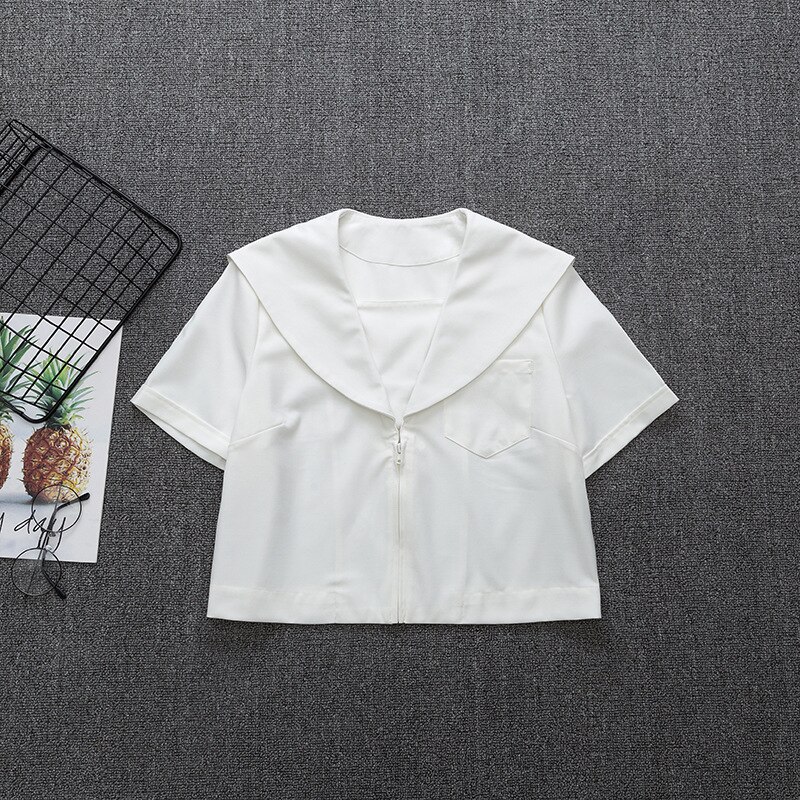 Japan KANTO KANSAI Neck Short Sleeve White Blouse Shirt For Girls Middle High School Uniforms School Dress Jk Uniform Top Summer: KANSAI / L