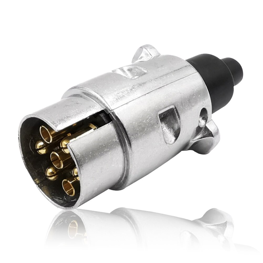 Towbar Car 7 Pin Protector Connector Aluminum Alloy Plugs Electric Trailer Socket Adapter Accessories European Standard 12V