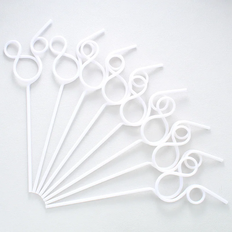 Creatieve PET Cartoon Muisvorm Rietjes Set - Kleurrijke Herbruikbare Plastic Rietjes voor Verjaardag Bruiloft Kerstfeest: Clear