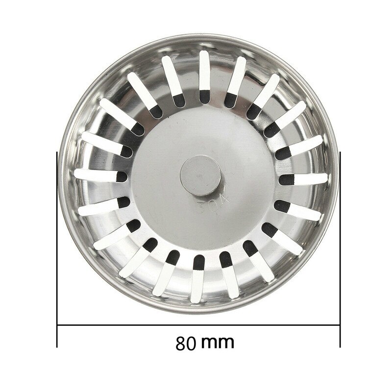 Verdikte 304 Rvs Spoelbak Zeef Plug Afvoer Filter Mand Afdruiprek Aanrecht Zeef Stopper Afval