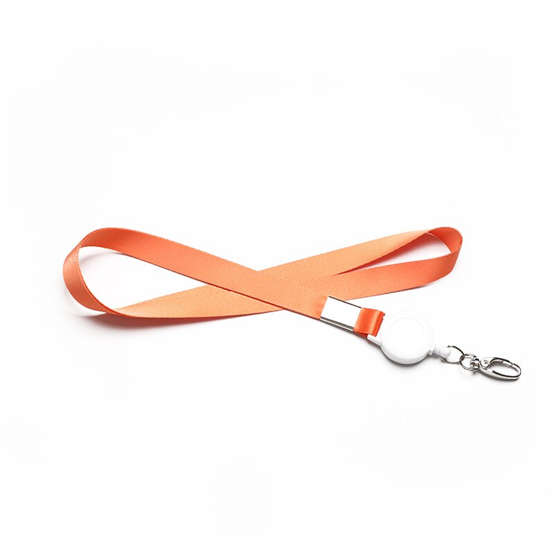 1 stk uttrekkbar merkesnor id passkort navneskilt holder nøkler metallklemme til skolekontoret: Oransje