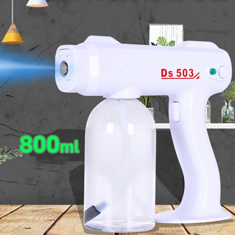 Handhold Wireless Electric Disinfection Sprayer Rechargeable Portable Household Blue Light Fogger Nano Spray Machine