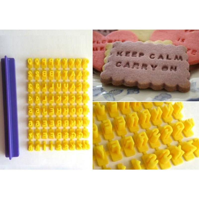 Alfabet Letter Nummer Cookie Pers Stempel Embosser Cutter Fondant Mould Cake Bakken Molds Gereedschap