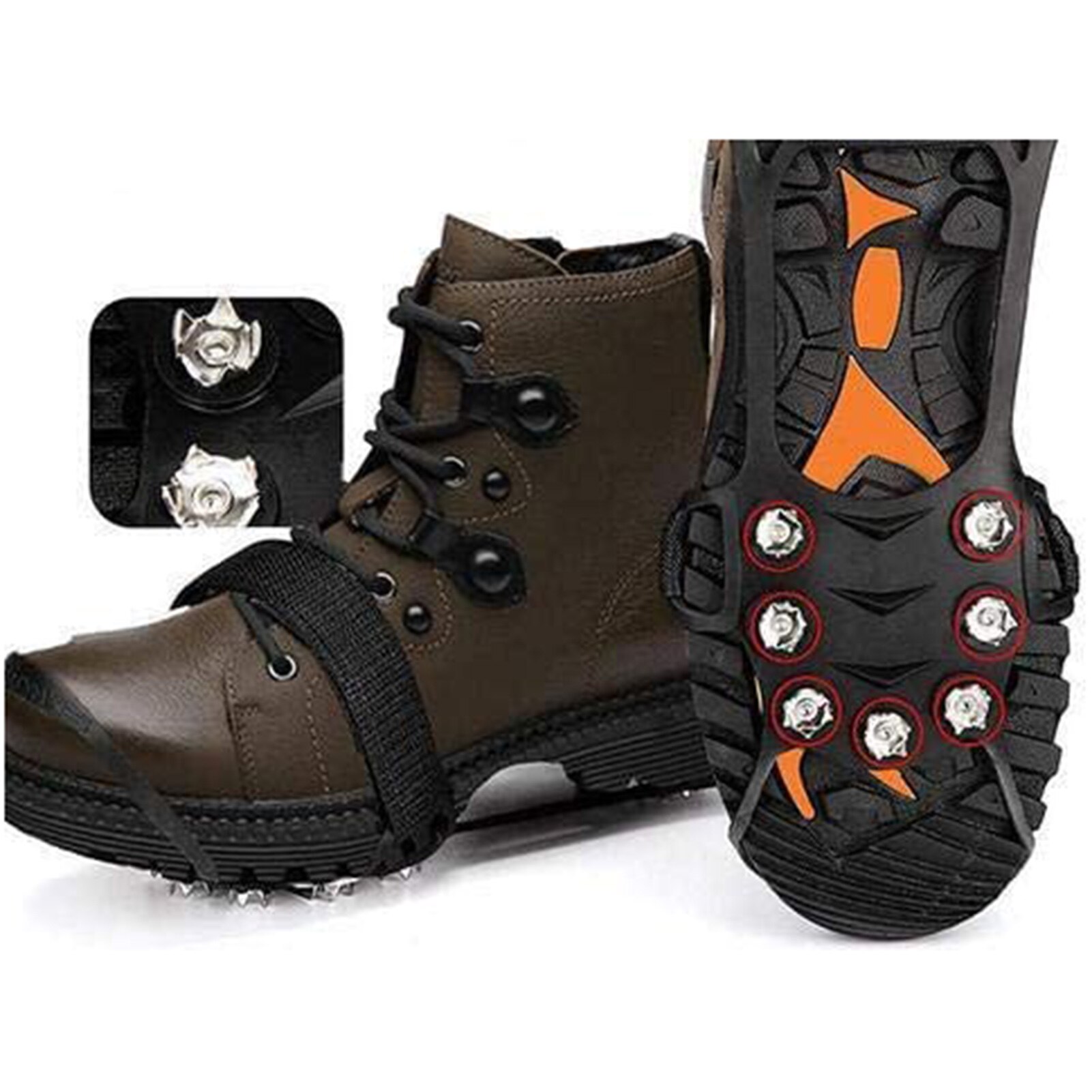 Universal Non-Slip Gripper Spikes Anti-Slip Over Shoe Durable Cleats with Good Elasticity Easy to Pull On or Take Off