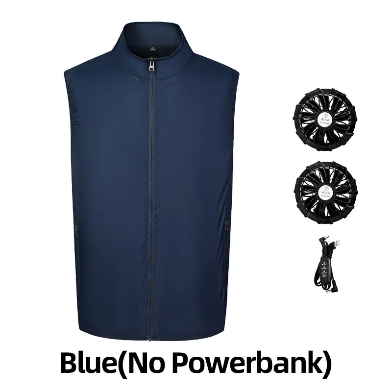 Zomerse visvest, koelvest voor mannen, ventilatorvest, airconditioningkleding voor vrouwen, ventilatorkleding, klimvest, koelvest voor het lichaam.: M / Beige