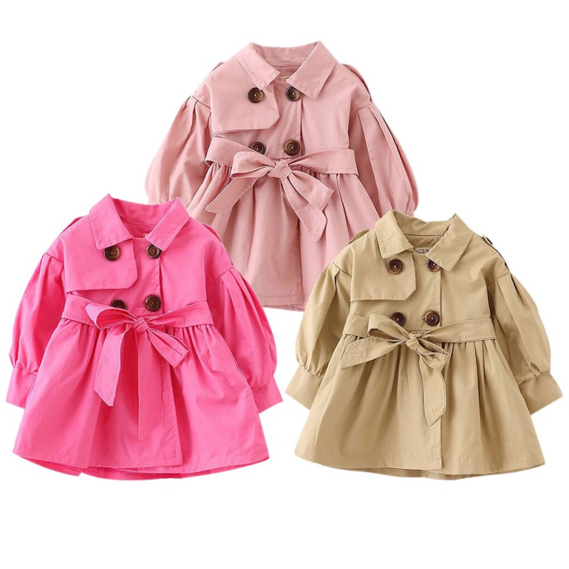 Baby Jacke Casaco Infantil Mädchen Baby Mantel Frühling Baby Jas Graben Doppel Brust Windjacke für Mädchen freundlicher Jacke Für 1 -4T