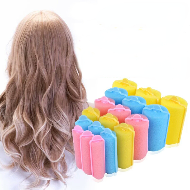 6-14 Uds esponja mágica rulos de pelo de espuma estilo rizadores sin calor cojín salón DIY herramienta rizador de peluquero mujeres no daña el cabello 6 tamaños
