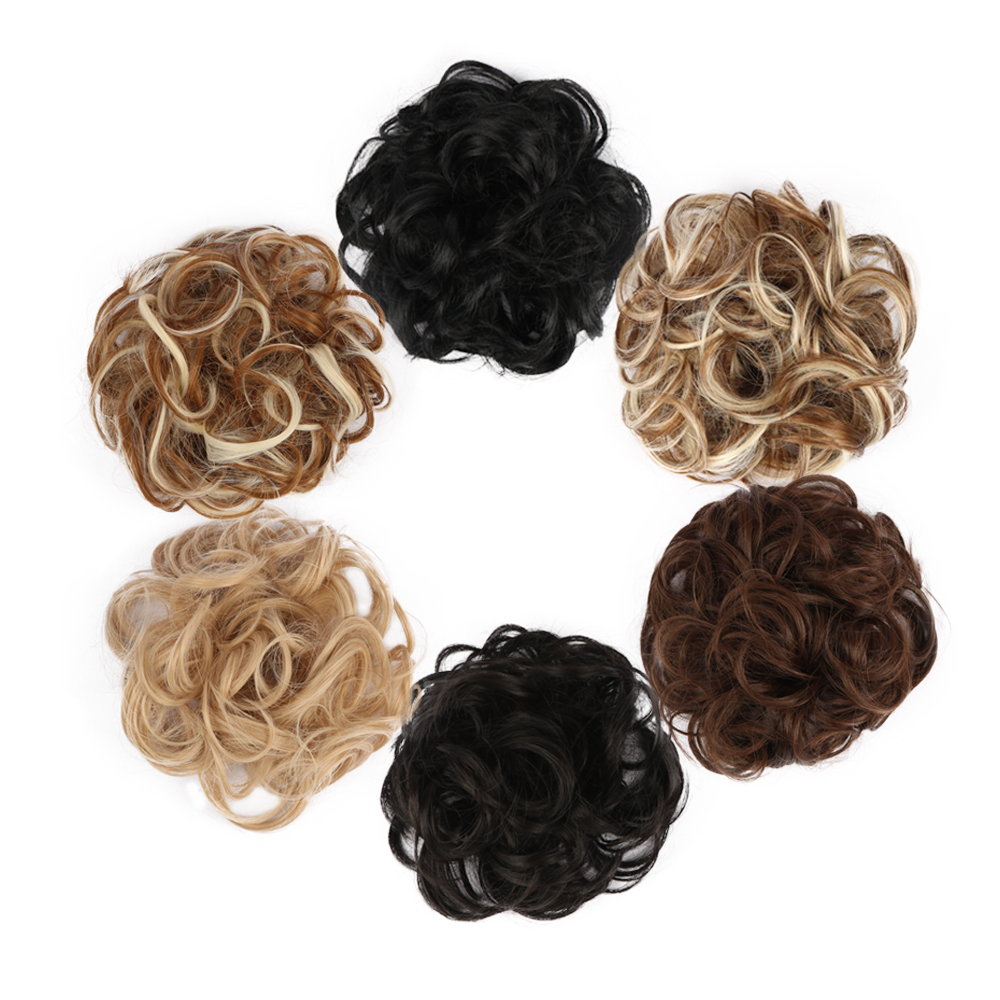 Chignon Hair Bun Hair Pieces Hair Scrunchie Extensions Synthetic Wig For Women Curly Chignon Accessories Hairpiece Extension