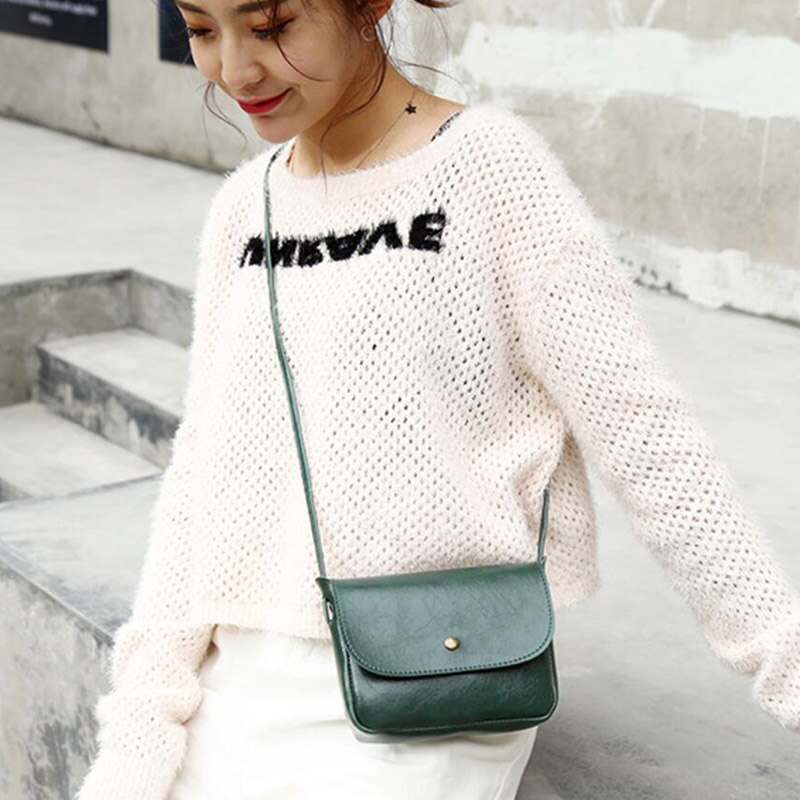 Eenvoudige Mini Mobiele Telefoon Crossbody Bag Solid Vrouwen tassen Super licht Vierkante Enkele Schoudertas Flappen PU Leer