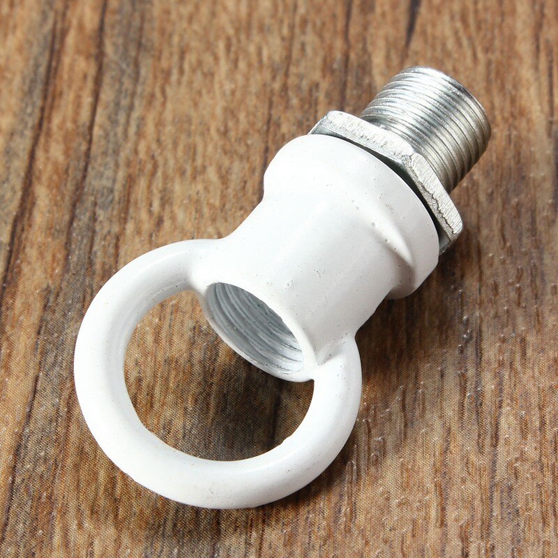 10mm Thread M10 Retro Antique Vintage Metal Ceiling Rose Light Base Chandelier Hook Light Adapter Fitting Close Smooth Style: White