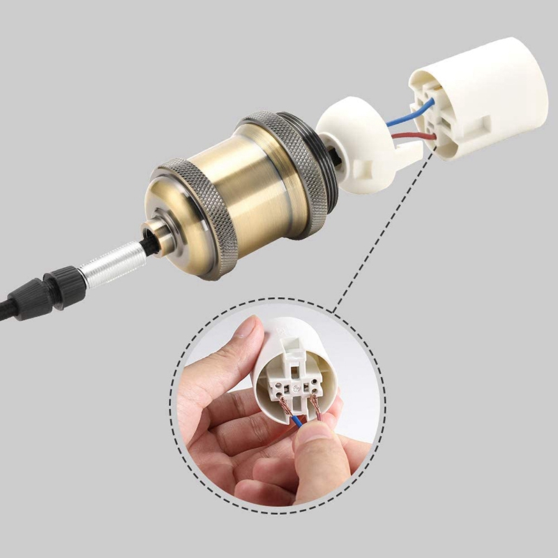 GANRILAND DIY E27 podstawa lampy aluminium Vintage miedź chrom oprawka antyczny mosiądz Fit gniazdo śrubowe do dekoracji opraw oświetleniowych