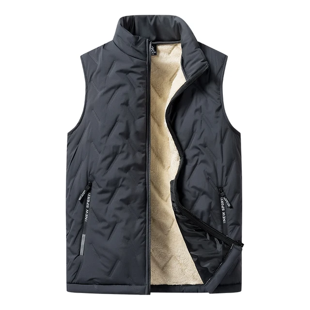 Heren Katoenen Vest Jas - Casual V-hals Mouwloos Vest - Herfst/Winter Warm Bovenkleding: 4xl / Grijs