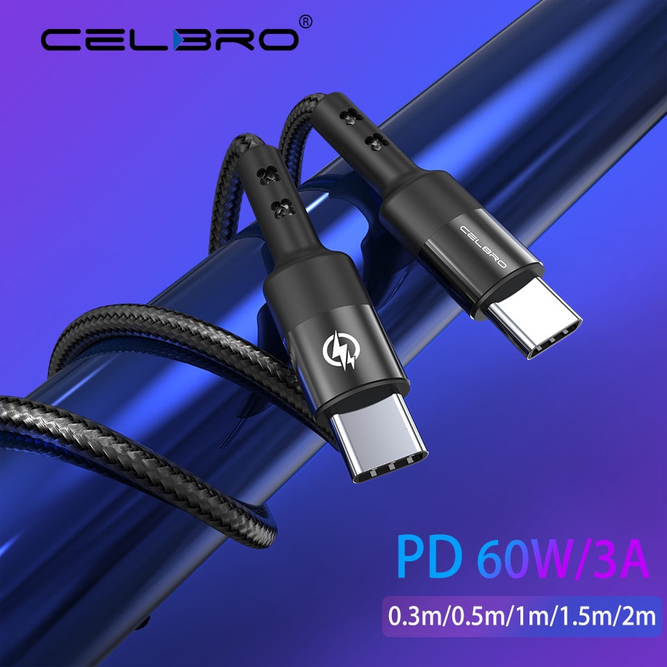 60w 3a usb type c kabel c naar c kabel usbc pd oplaadkabel voor samsung  s20 ultra note 20 s21 plus snel opladen 4+  snellader