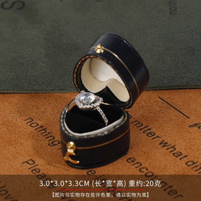 Caja pequeña para anillos de joyería para anillos de propuesta, ceremonia, bodas o ocasiones especiales, caja para anillos para mujeres y niñas con ranura única: Amarillo claro