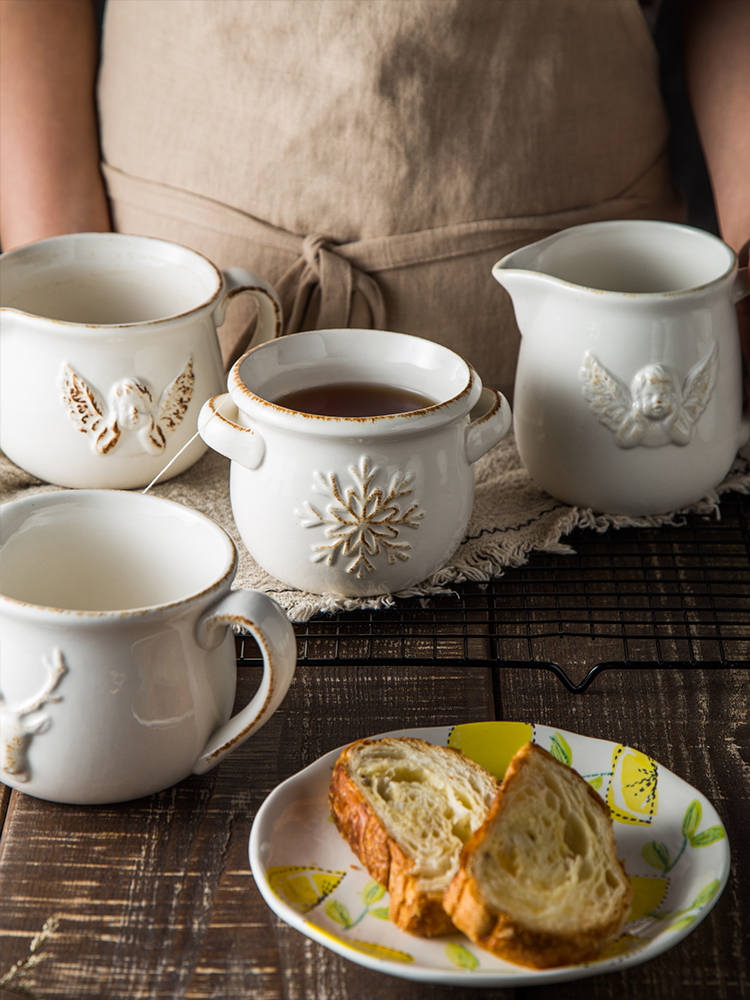 Europejski ulga retro garnek robić mleka ceramiczny garnek robić mleka kuchenka mikrofalowa gorące mleko kubek miód mleko kubek zachodniej żywności sos wiadro