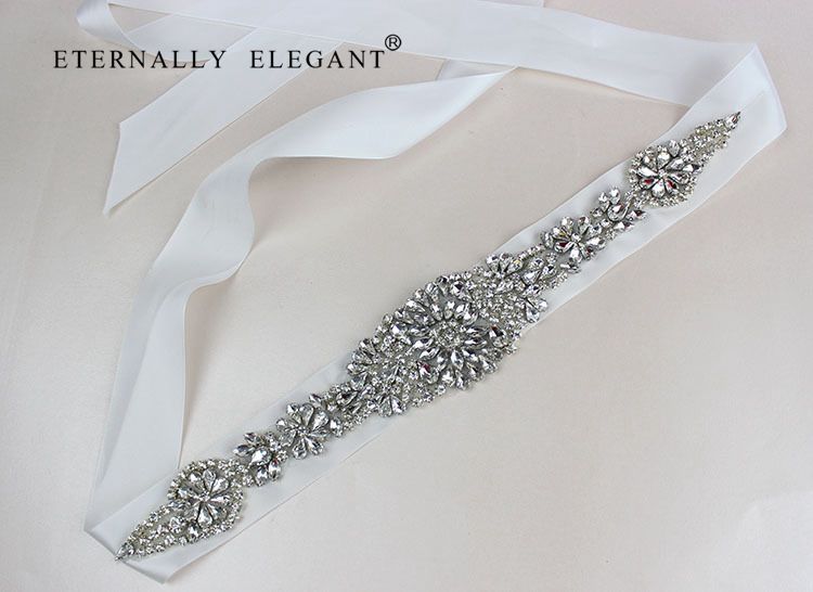 Stil rhinestone bryllup bånd bælte tilbehør brud brudepige brude sashes bælter til brudekjole på lager