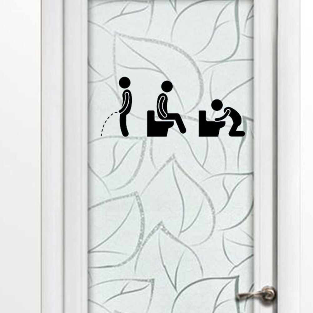 5 Pcs Wc Stickers Grappige Pvc Verwijderbare Decoratie Badkamer Decal Voor Bar Thuis