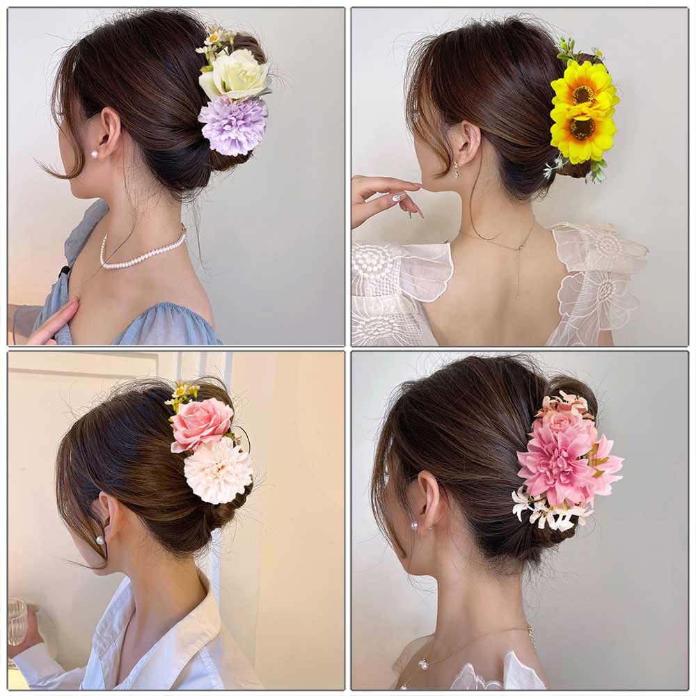 Haimeikang, pinza para el pelo de flores de gran tamaño, garras, cangrejo para el pelo, pasadores gruesos, horquillas, accesorios para el cabello de de verano para mujer