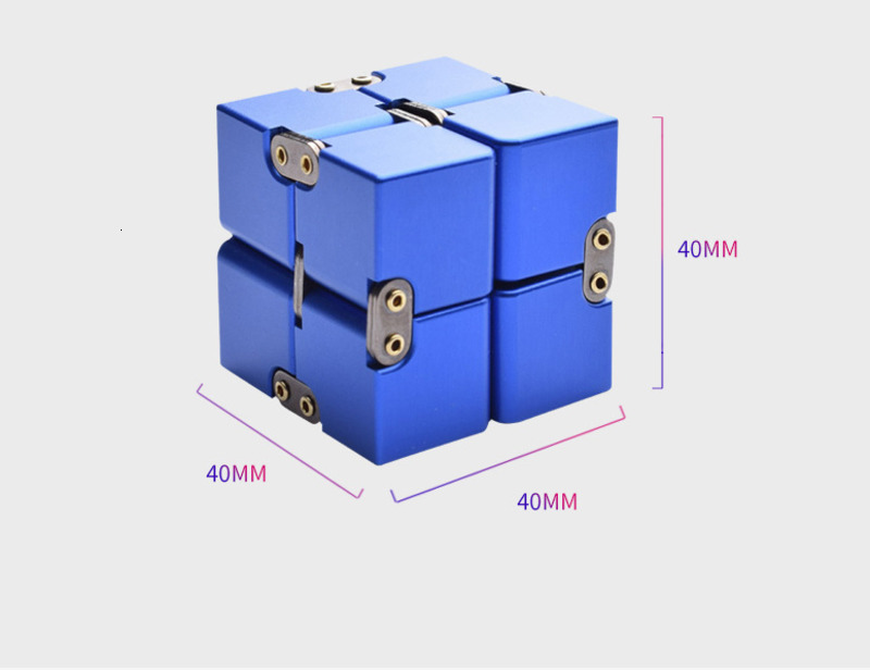 Magic Cube Puzzle Release Stress Cube Aluminum Alloy Infinite Cube Premium Metal Deformation Stress Reliever For EDC Anxiety