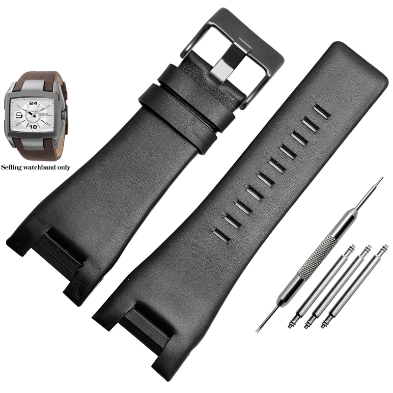 Bracelet de montre en cuir véritable pour Diesel DZ1216 DZ1273 DZ4246 DZ4247 DZ287: MAUVE FUMEUX